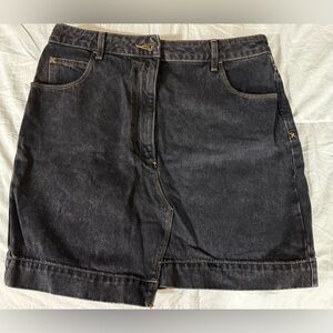 COLLUSION asymmetrical grey denim mini skirt from ASOS